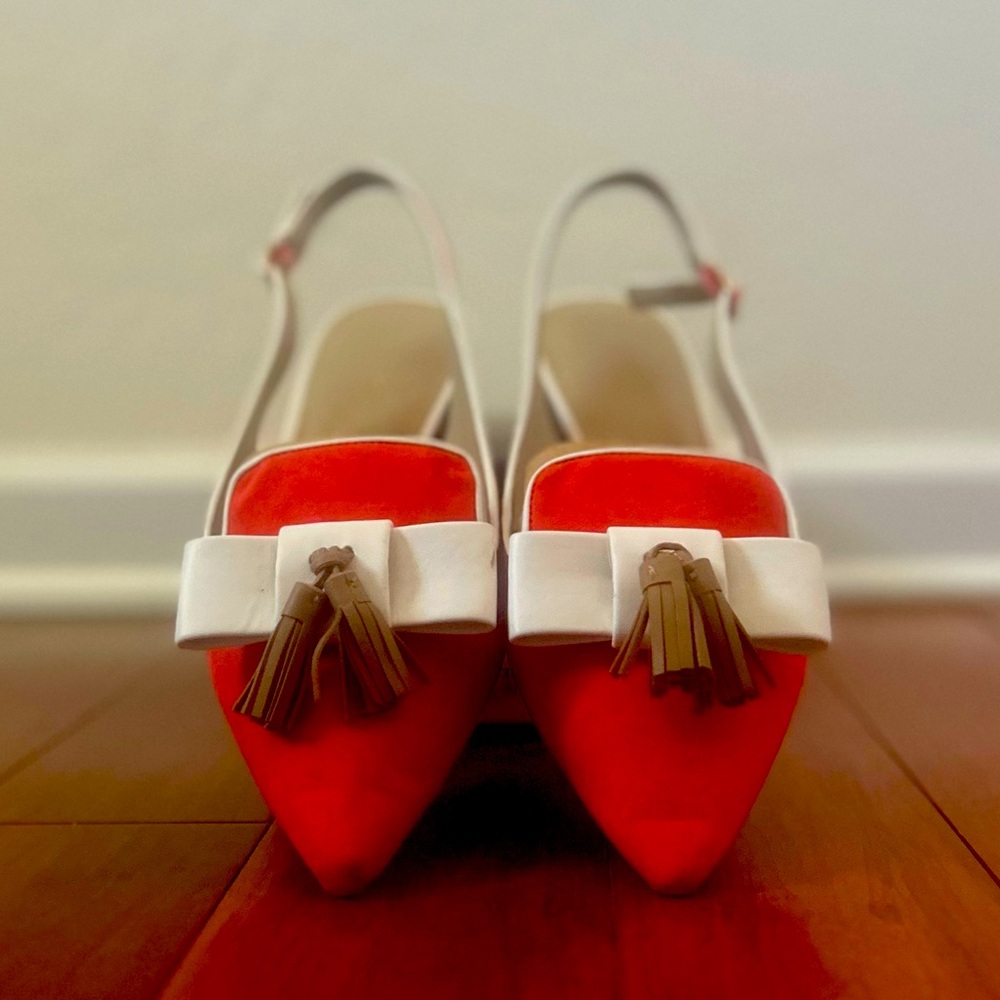 AT sling back flats.  Darling, “red hot”and in excellent condition!